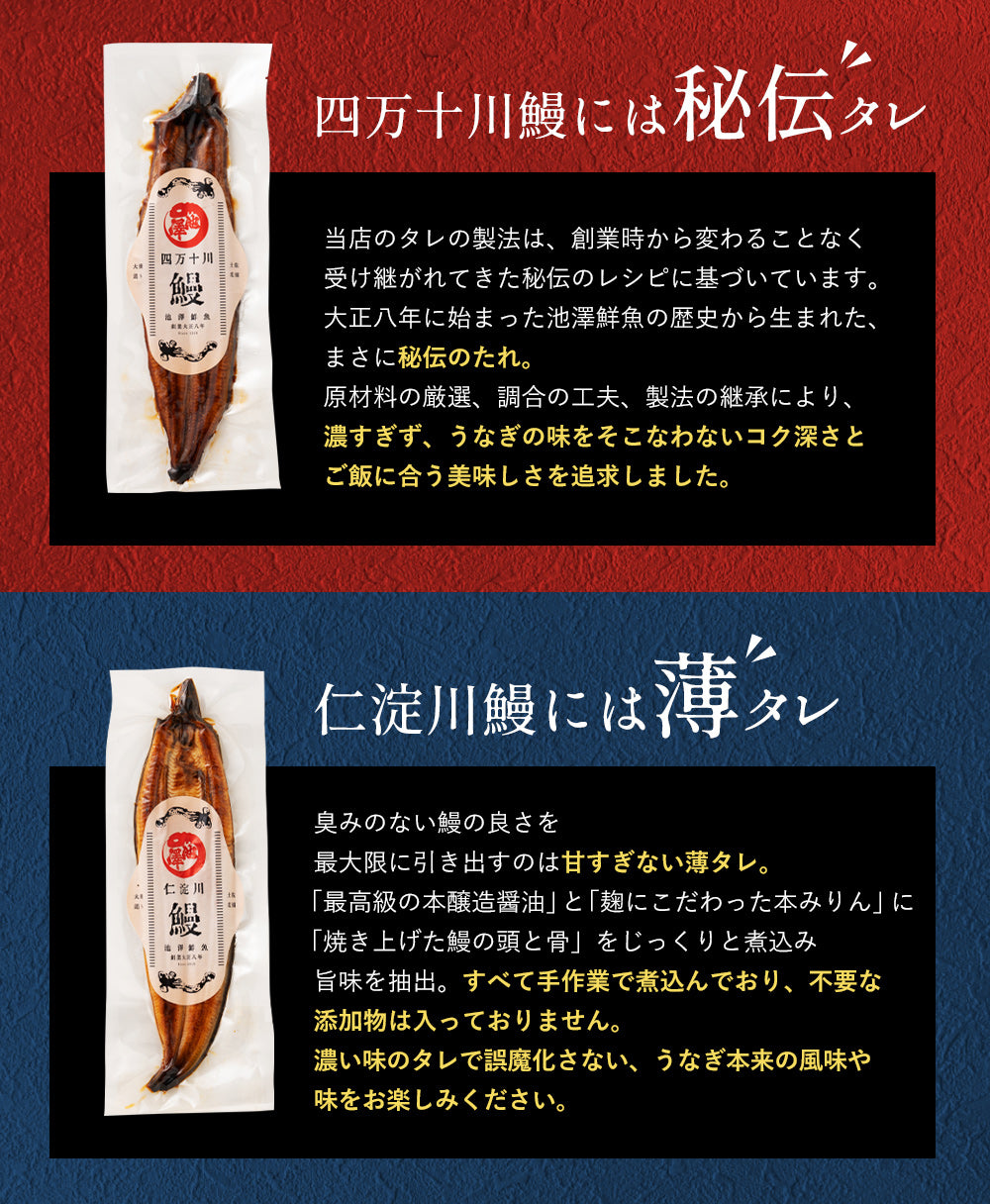 高知県産 うなぎ 四万十川×仁淀川 食べ比べセット無投薬  各1本