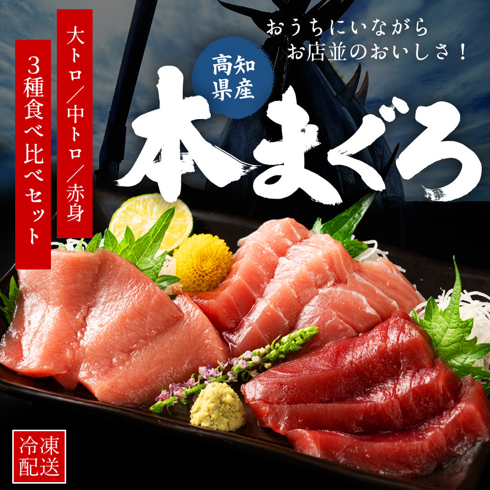 高知県産 日戻り わら焼き 鰹のたたき 本まぐろ （大トロ・中トロ・赤身・3種食べ比べ）選べるセット