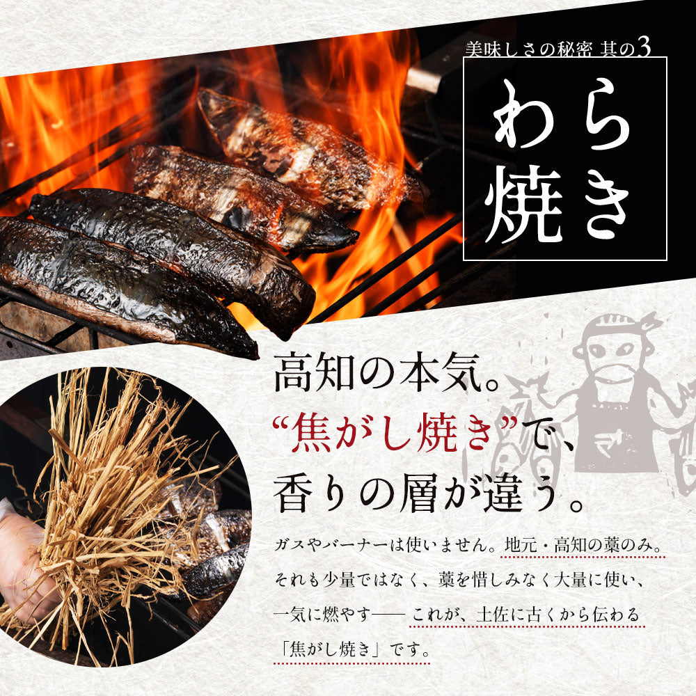 冷凍していない生鰹 土佐久礼 完全藁焼き生鰹たたき 1.2kg（2〜5節）10人前
