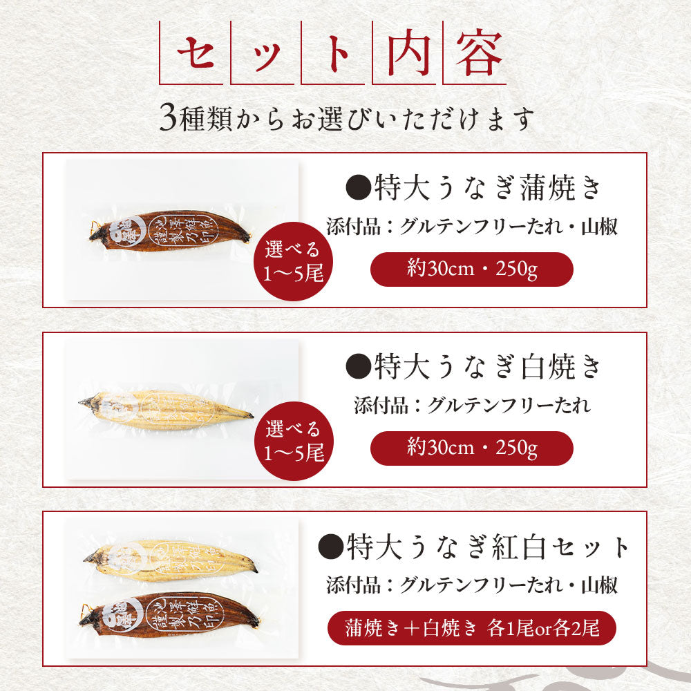 国産 無投薬うなぎ 超特大 蒲焼き グルテンフリーのたれ 約250g×2尾