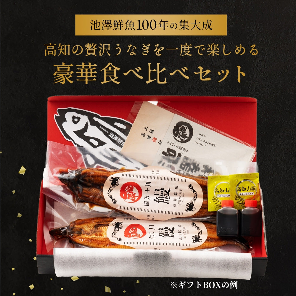 高知県産 うなぎ 四万十川×仁淀川 食べ比べセット無投薬 各1本 – 池澤