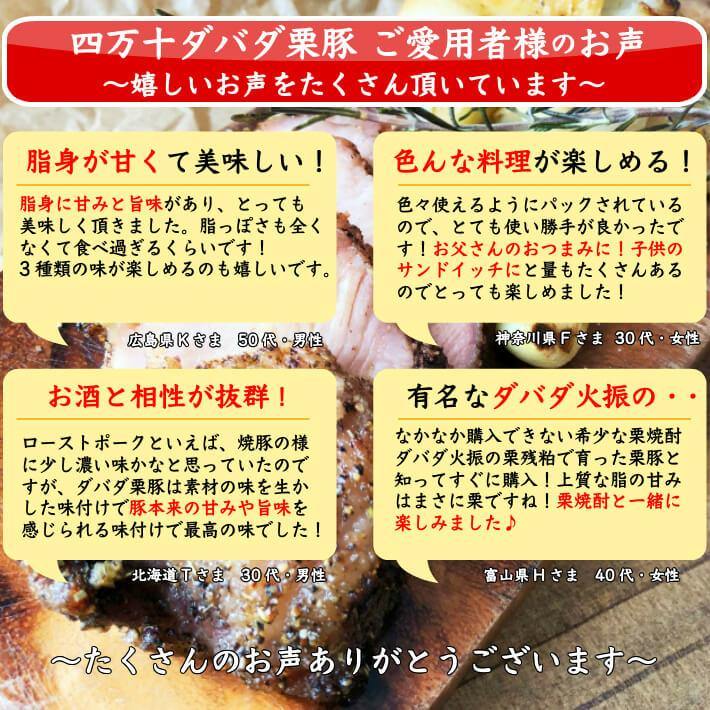 高知県産 四万十 ダバダ栗豚 3種のローストポークセット  約1,2kg - 池澤鮮魚オンラインショップ